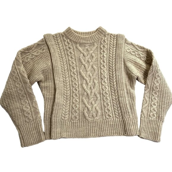 Isabel Marant Etoile Cable Knit Wool Sweater in Ecru - Picture 1 of 4